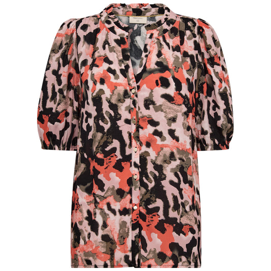 FREEQUENT BLOUSE LEXEY BLACK/HOT CORAL