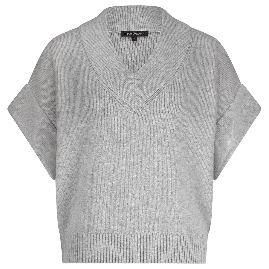 TRAMONTANA SPENCER V-NECK GREY MELANGE
