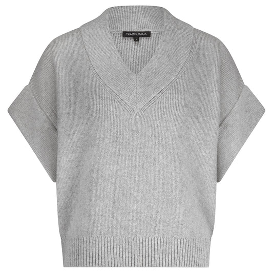 TRAMONTANA SPENCER V-NECK GREY MELANGE