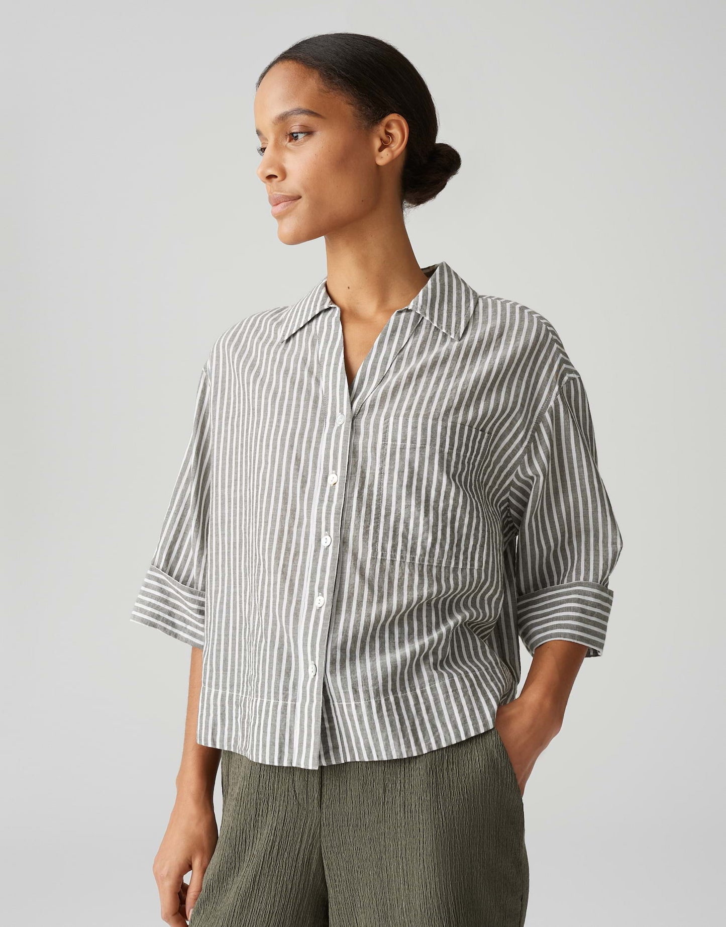 OPUS BLOUSE FRICA OLIVE LEAF