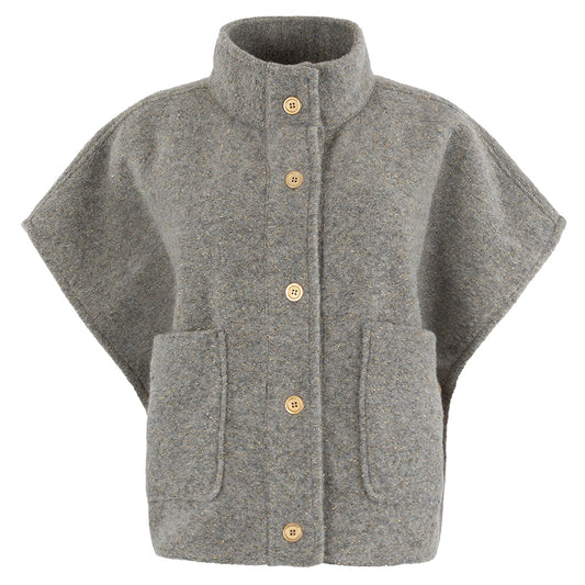 ANNA GILET OVERSIZED FIT MID GREY MELANGE
