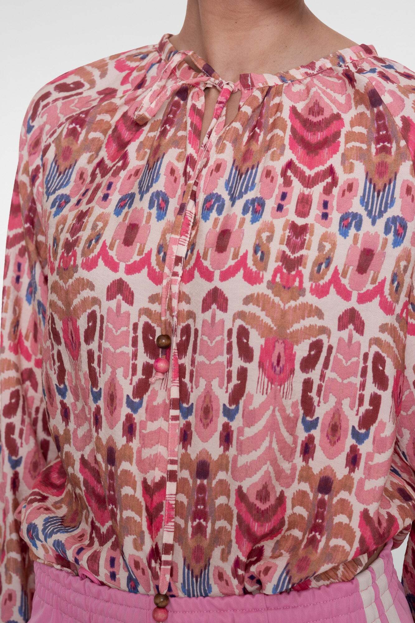 GEISHA TOP PRINT PINK/CHERRY RED