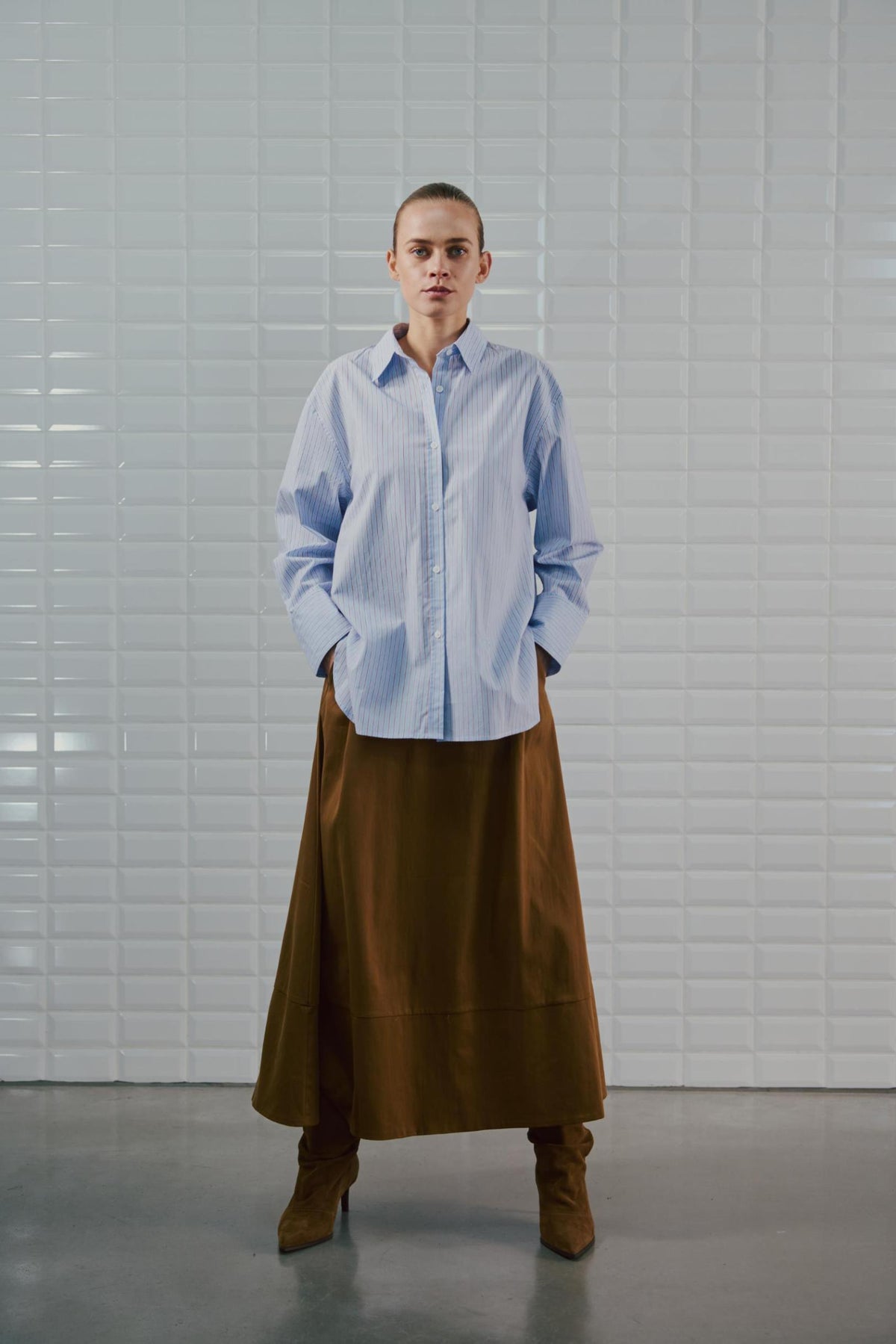 WITHBLACK BLOUSE NOA TRUE BLUE STRIPE