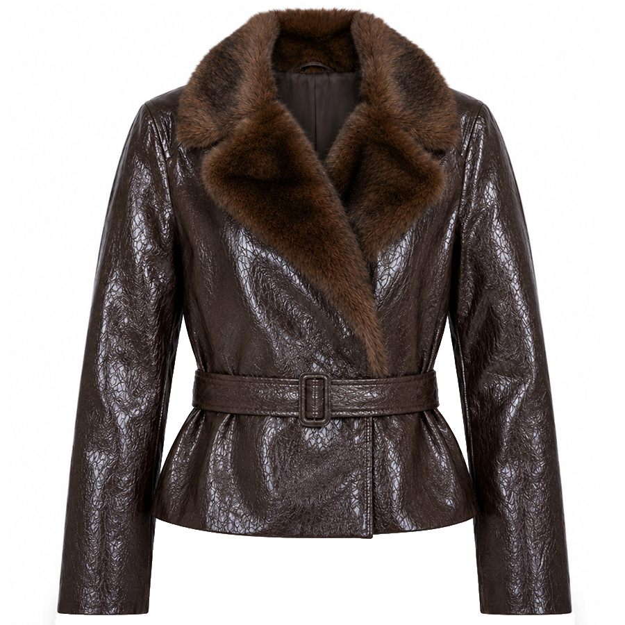 TRAMONTANA JACK FAKE FUR COLLAR CHOCOLATE