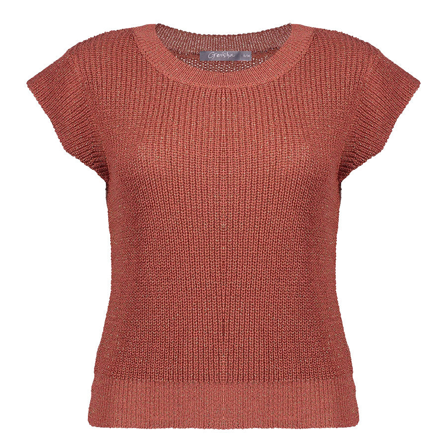 GEISHA TOP LUREX STONE RED/GOLD