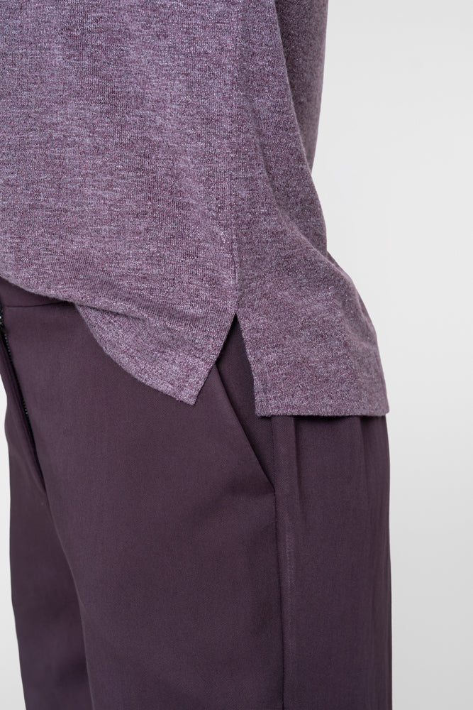 GEISHA T-SHIRT MET GLITTERS AUBERGINE