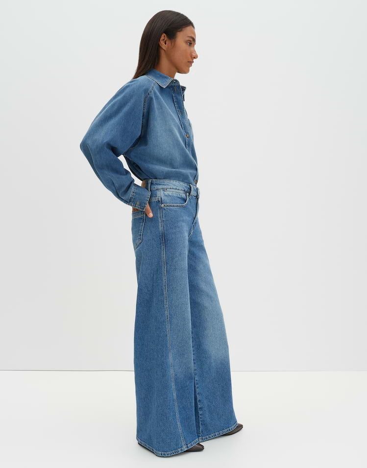 SOMEDAY JEANS CELLMA PALAZZO TWIST MID BALANCE BLUE