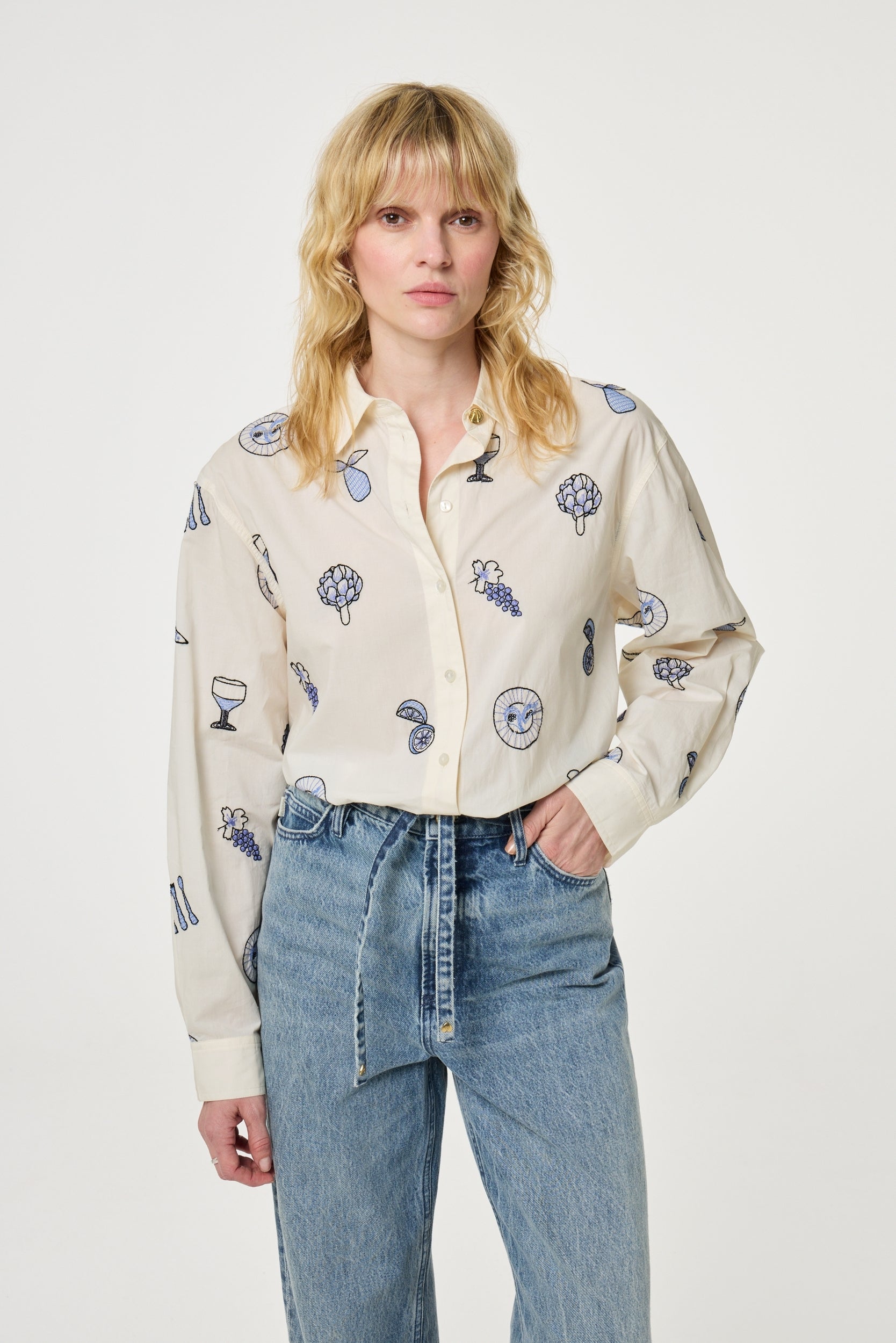 FABIENNE CHAPOT BLOUSE LILOT COSY WHITE/BLUE
