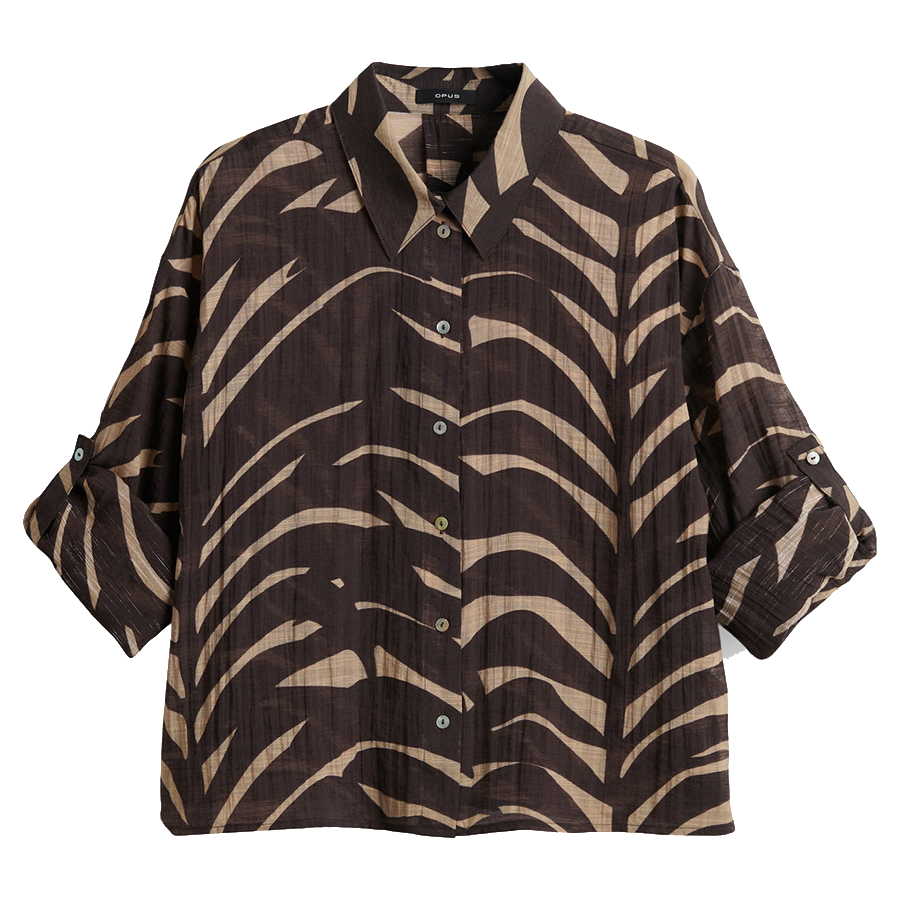OPUS BLOUSE FADENA LEAVES AFFOGATO