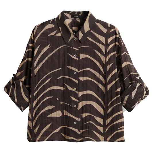 OPUS BLOUSE FADENA LEAVES AFFOGATO