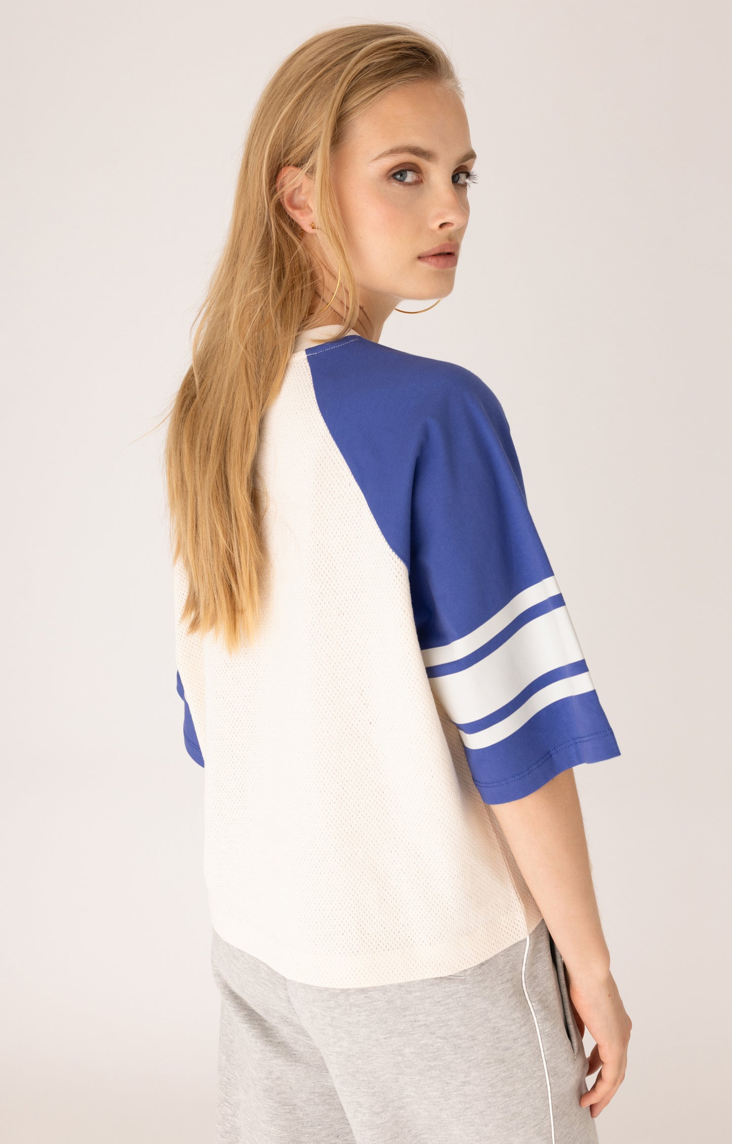 ANNA BLUE T-SHIRT BOXYMESH COBALT DESSIN