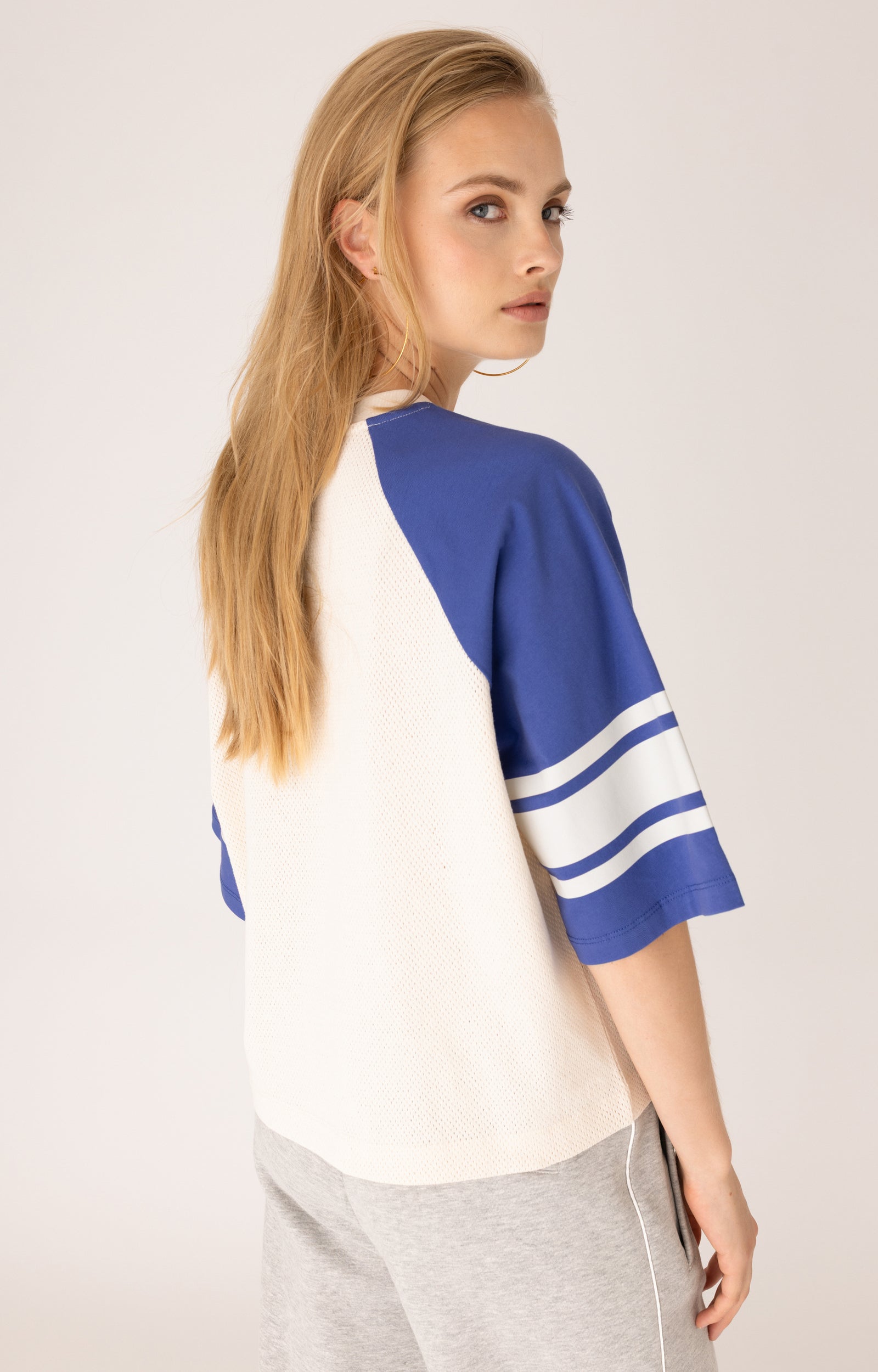 ANNA BLUE T-SHIRT BOXYMESH COBALT DESSIN
