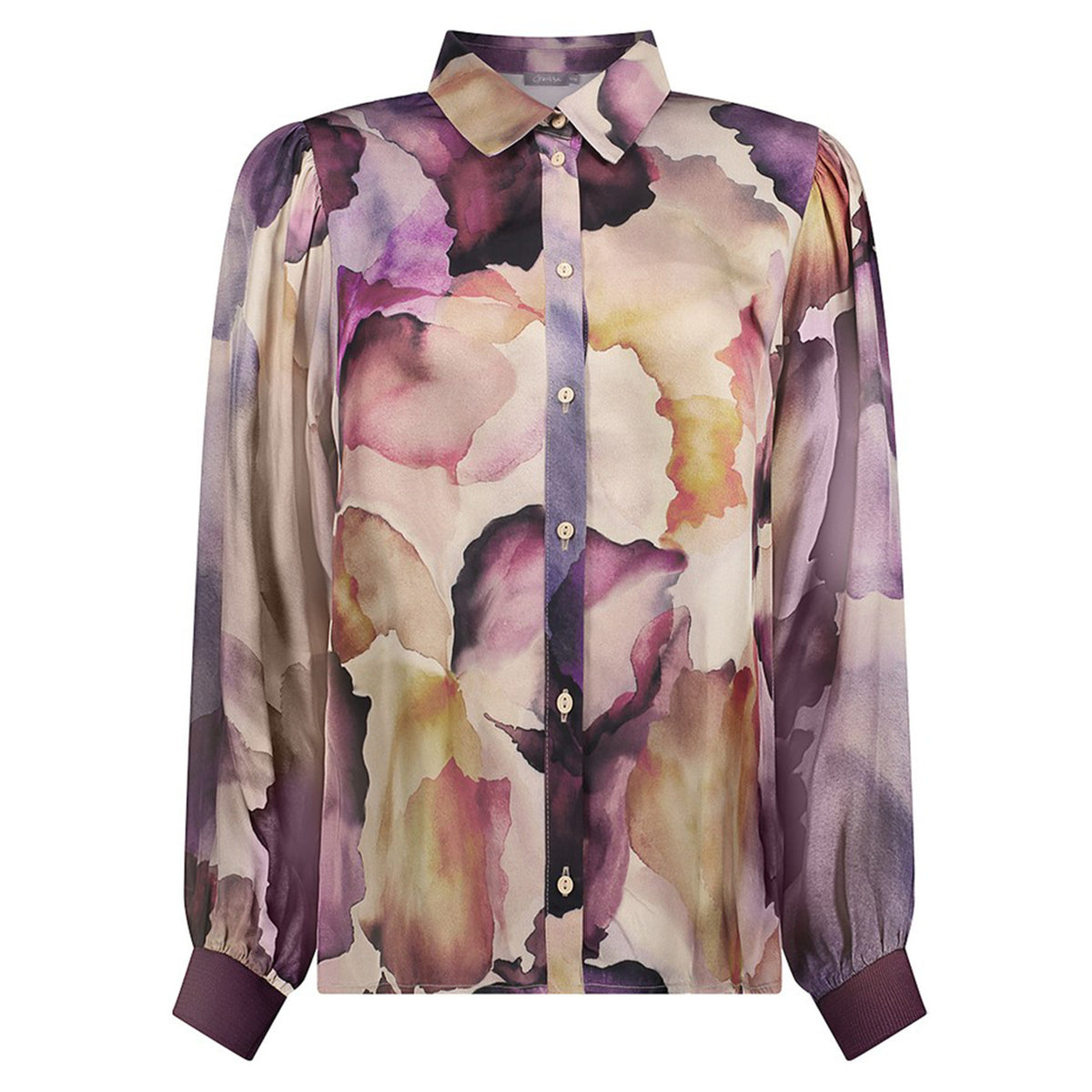GEISHA BLOUSE ECRU/PURPLE