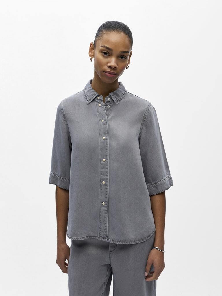 OBJECT BLOUSE FRAME LIGHT GREY DENIM