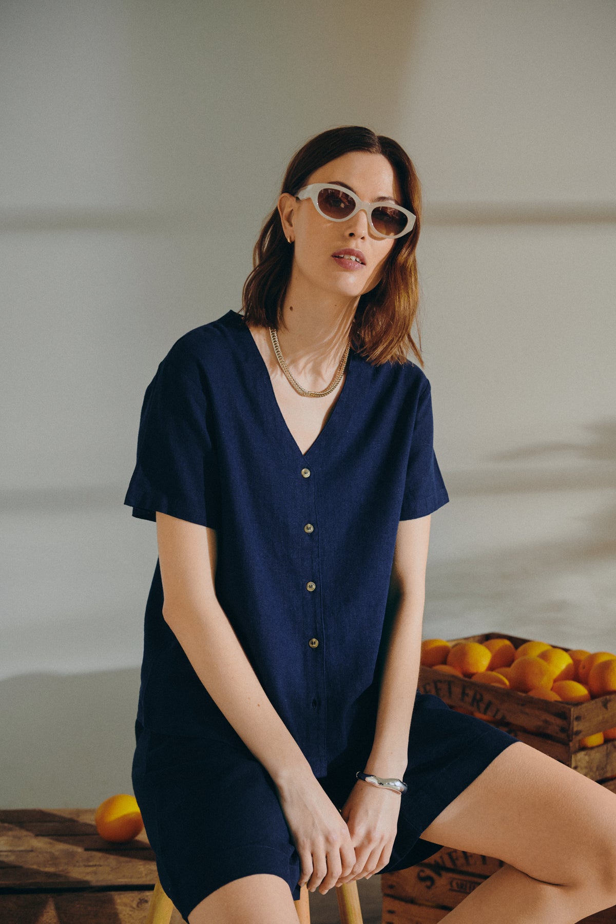 FREEQUENT SHORT LAVA NAVY BLAZER