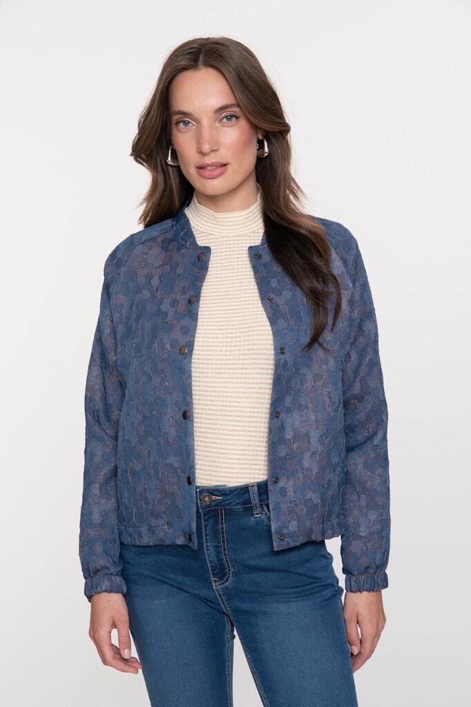 GEISHA BOMBER JACQUARD PURPLE/BLUE