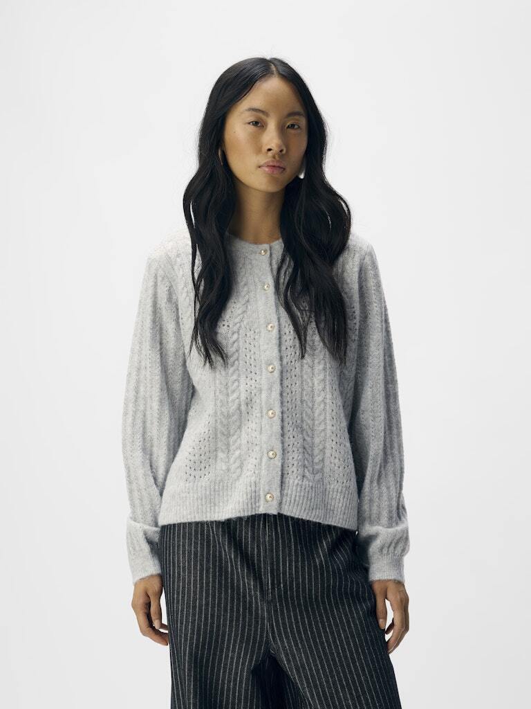 OBJECT VEST FLORA LIGHT GREY MELANGE