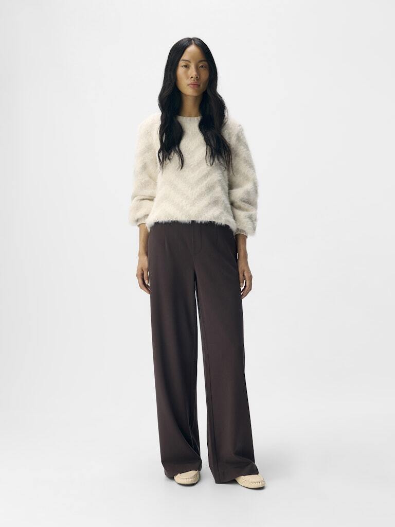 OBJECT BROEK LISA WIDE SEAL BROWN