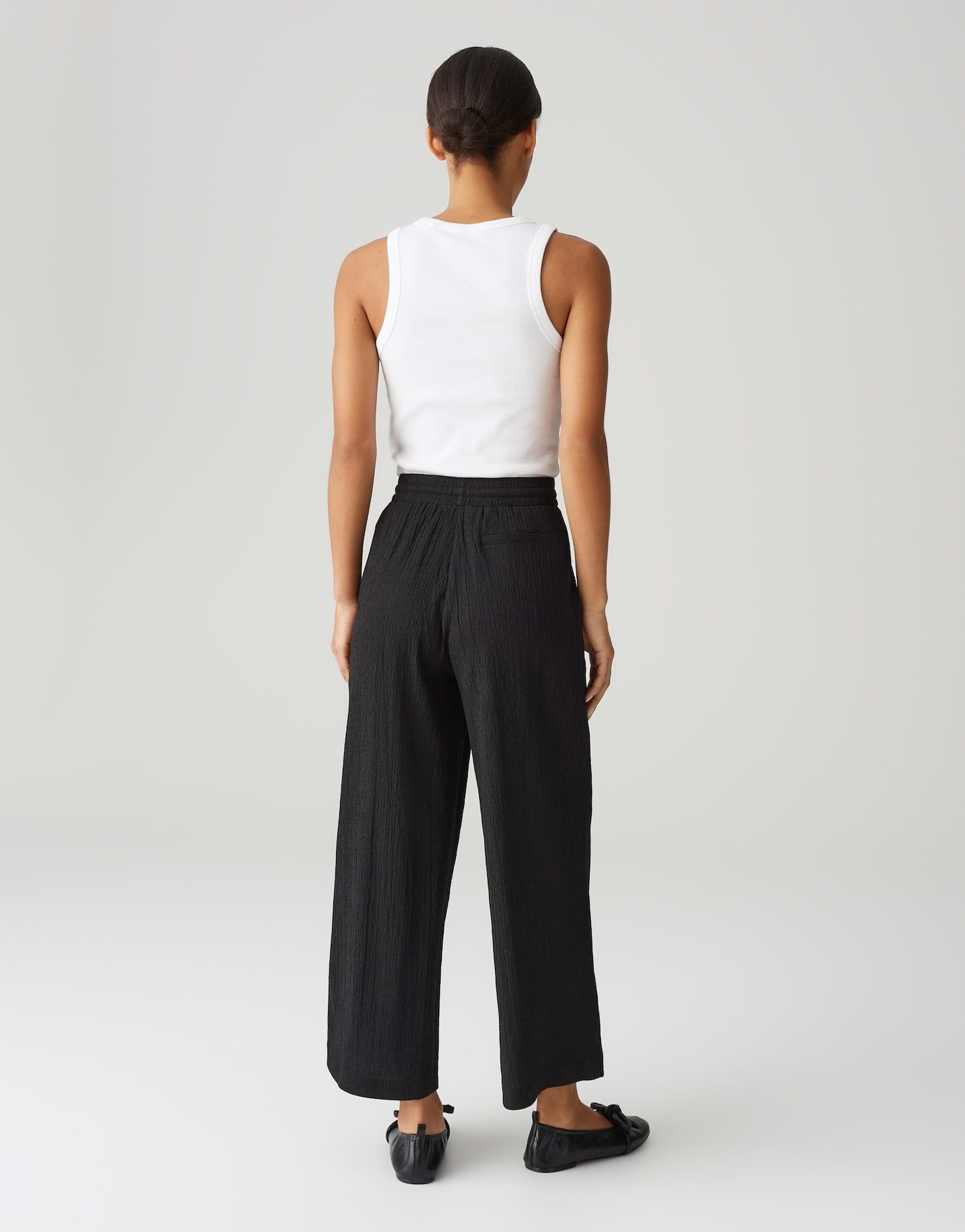 OPUS BROEK MILENI CRINKLE BLACK