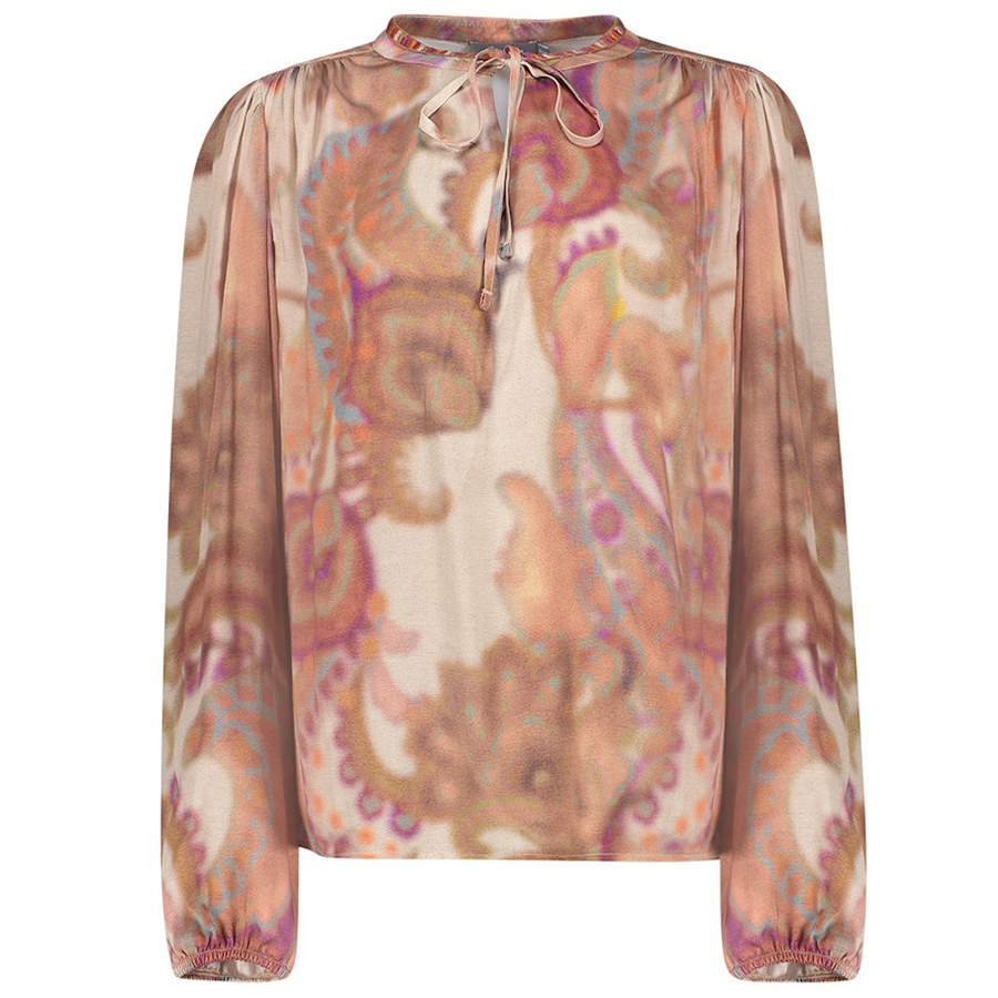 GEISHA TOP DESSIN CASSIS/ORANGE