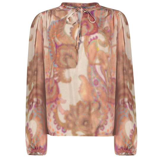 GEISHA TOP DESSIN CASSIS/ORANGE