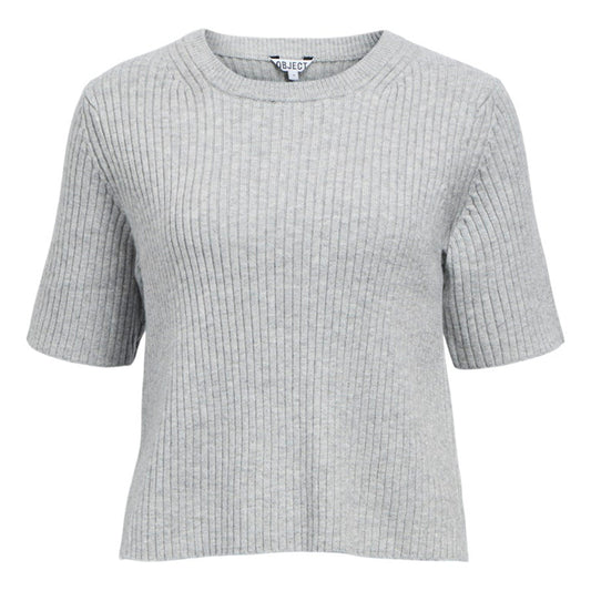 OBJECT TOP ELVA LIGHT GREY MELANGE