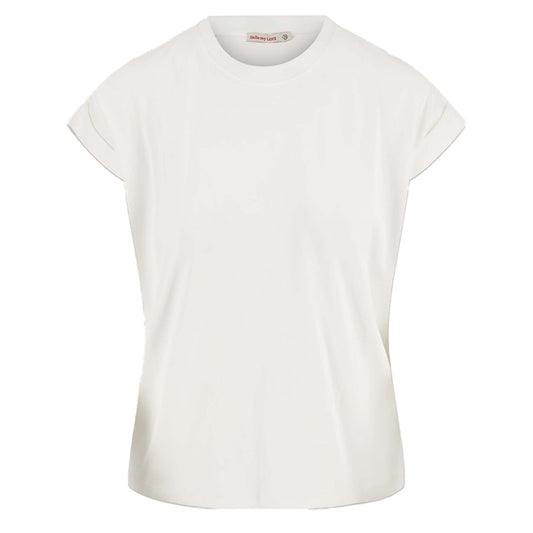 ZUSSS T-SHIRT MET OPGEROLDE MOUW SUN SEA SALT WHITE