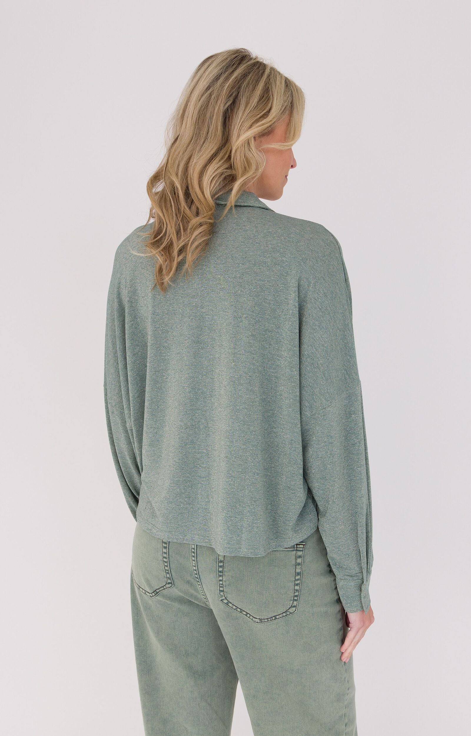 ANNA BLOUSE LUREX TEAL