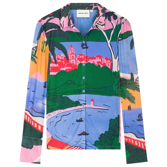 FABIENNE CHAPOT BLOUSE KEVIS MARINA BLUE/EVERGREEN