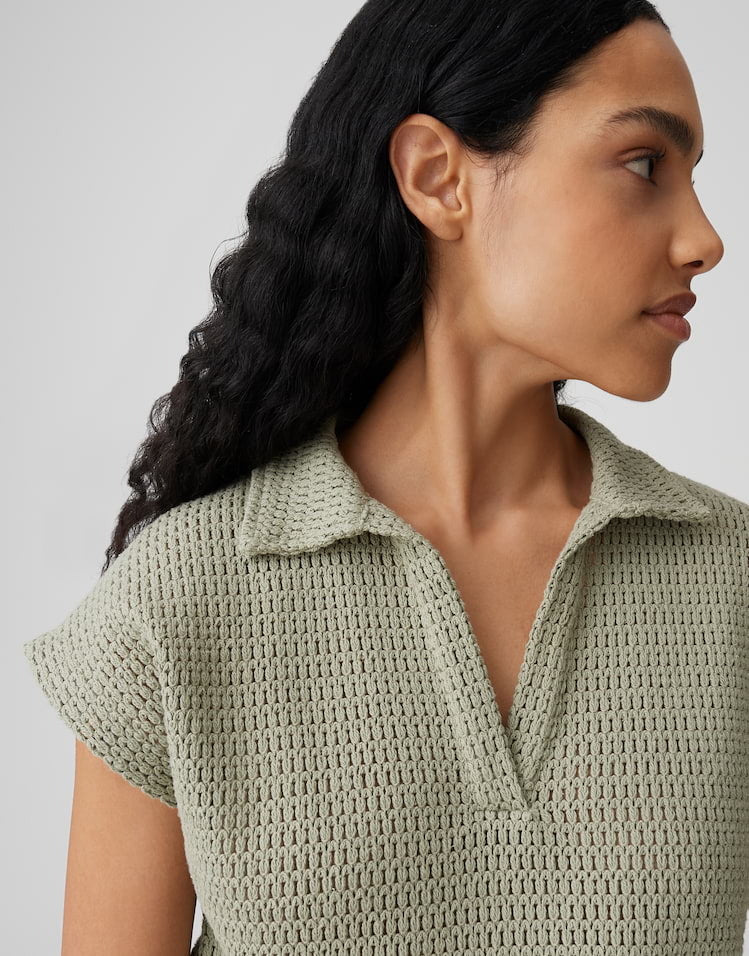 OPUS POLOSHIRT SOMONA PALE OLIVE