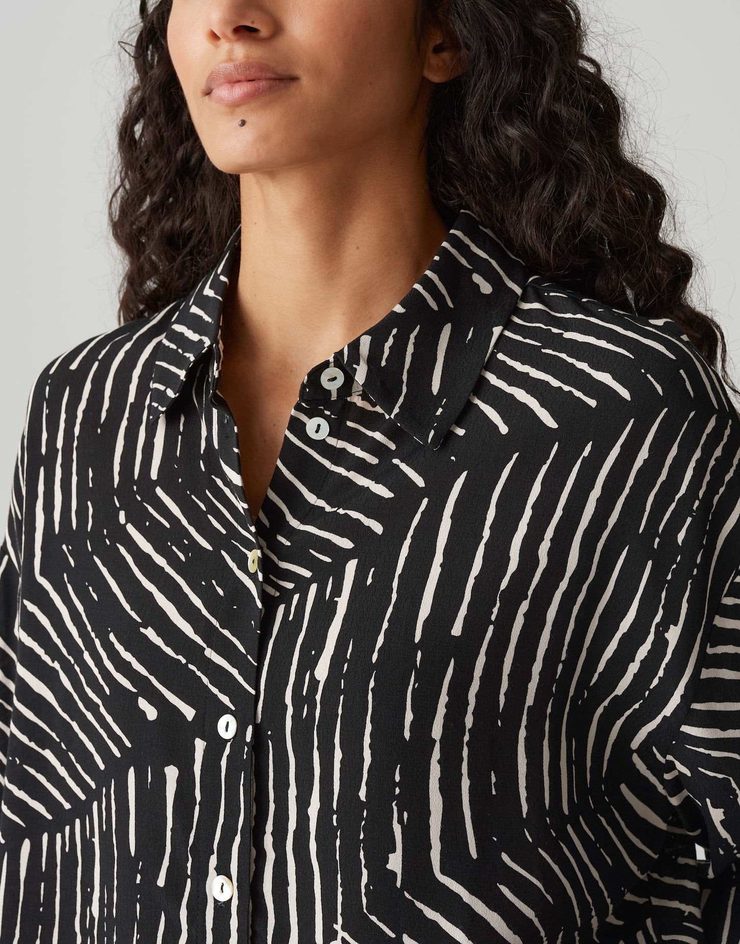 OPUS BLOUSE FIANA PALM LEAVES BLACK