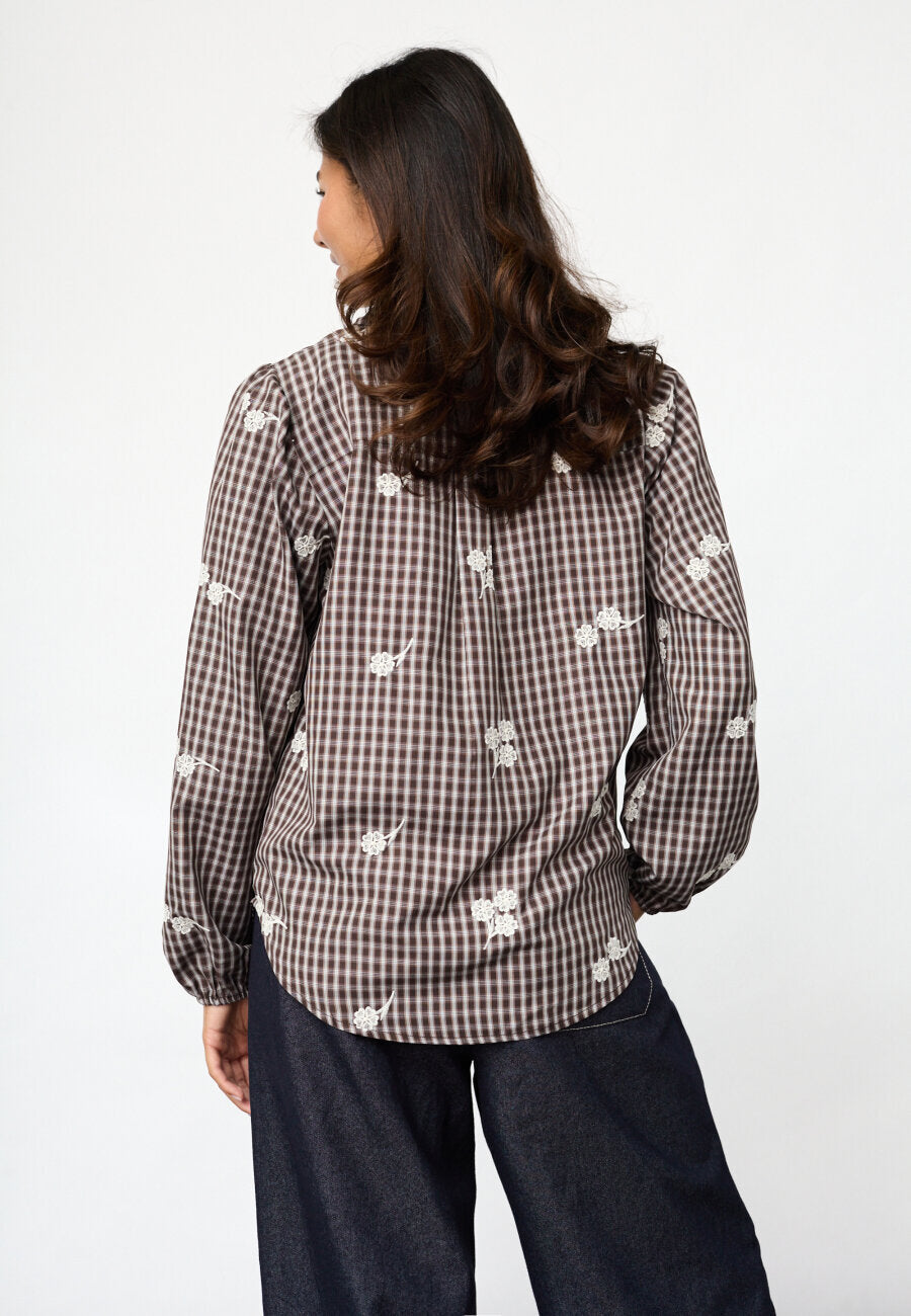 SISTERS POINT BLOUSE EBBEY BROWN CHECK