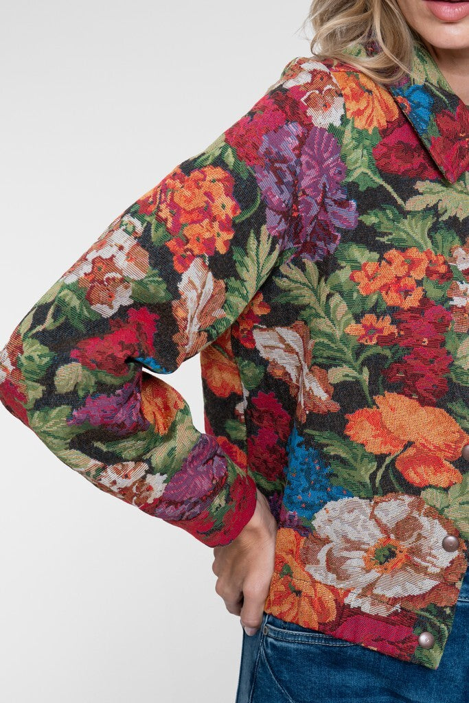 GEISHA BLOUSE BROWN/GREEN