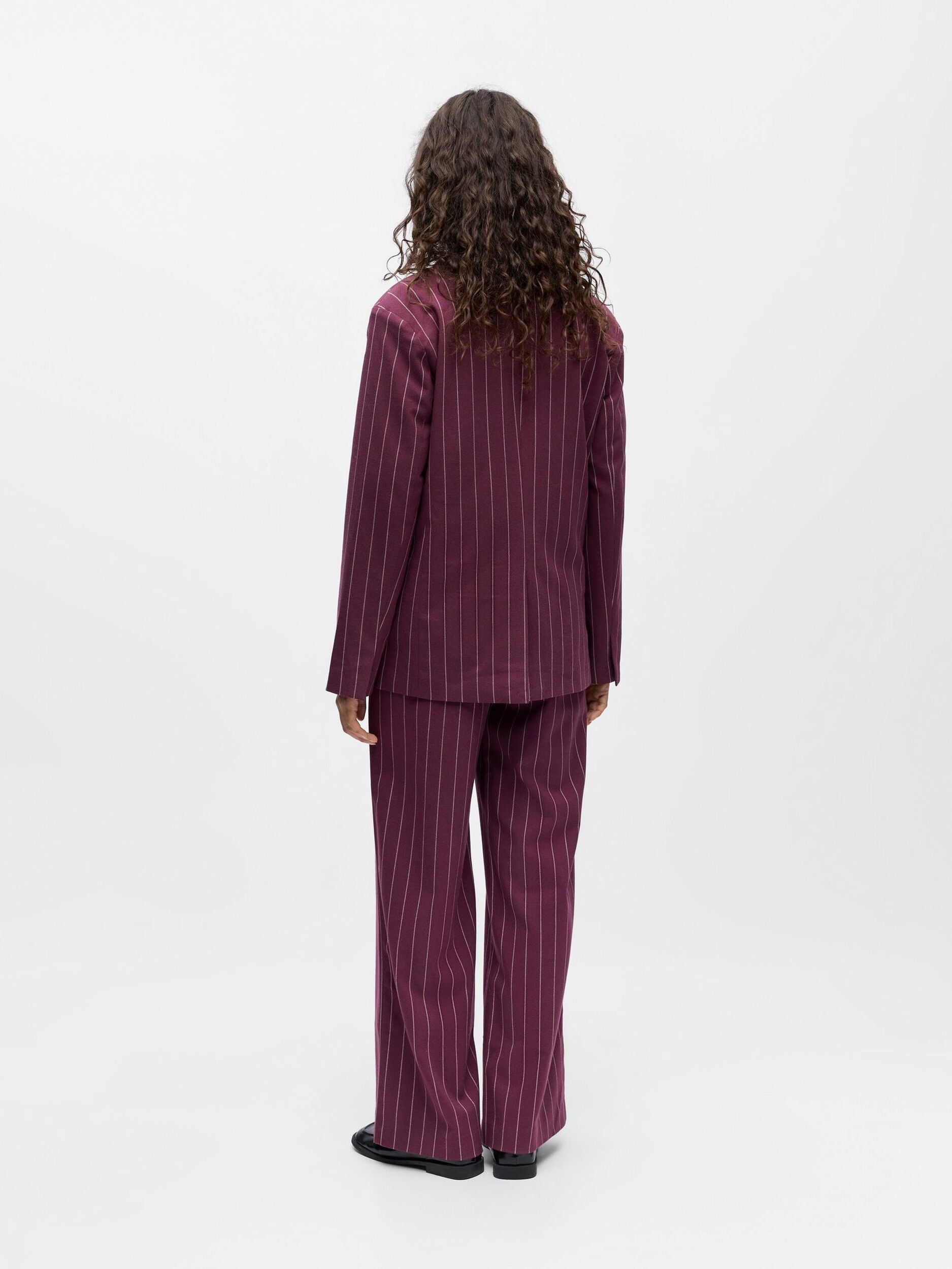 OBJECT BLAZER LISA MAUVE WINE/PINK LADY PINSTRIPE