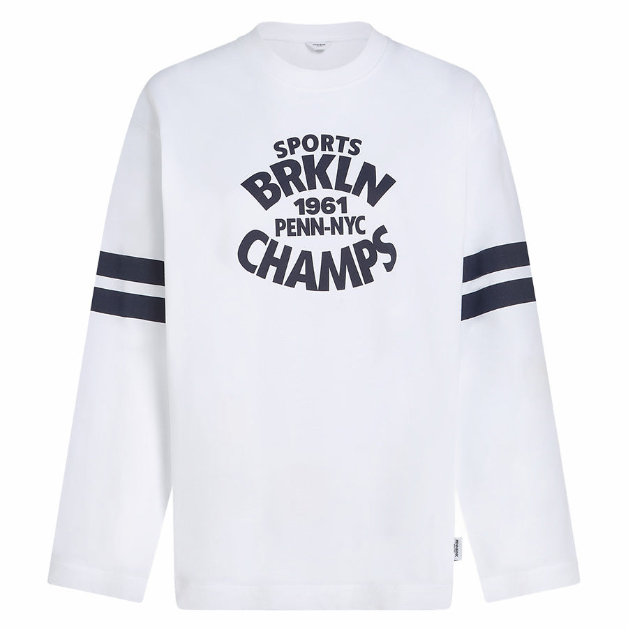 PENN&INK SHIRT PRINT WHITE/NAVY