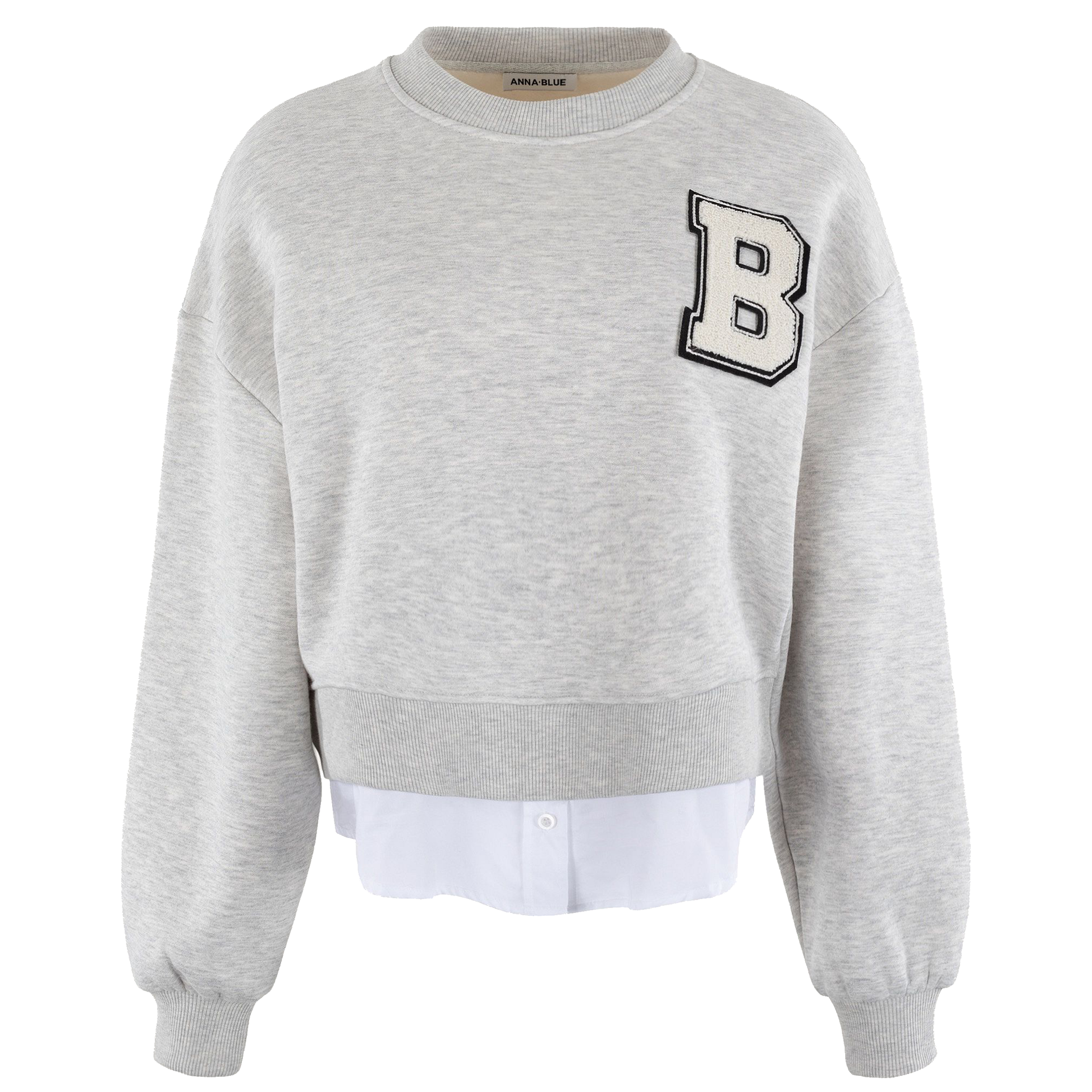 ANNA BLUE SWEATER CHESA MID GREY MELANGE