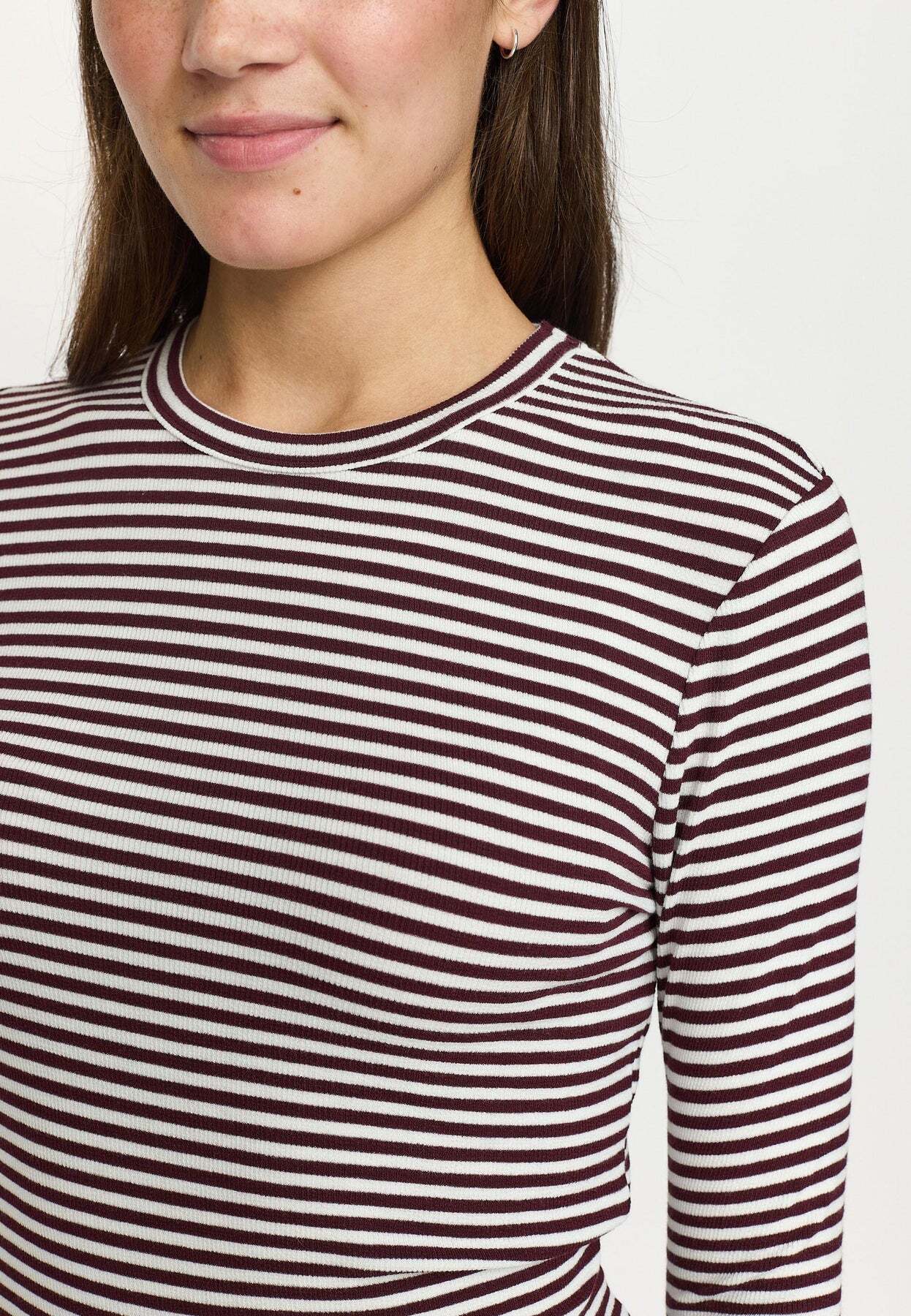 SOFT REBELS LONGSLEEVE FENJA STRIPE VINYARD WINE
