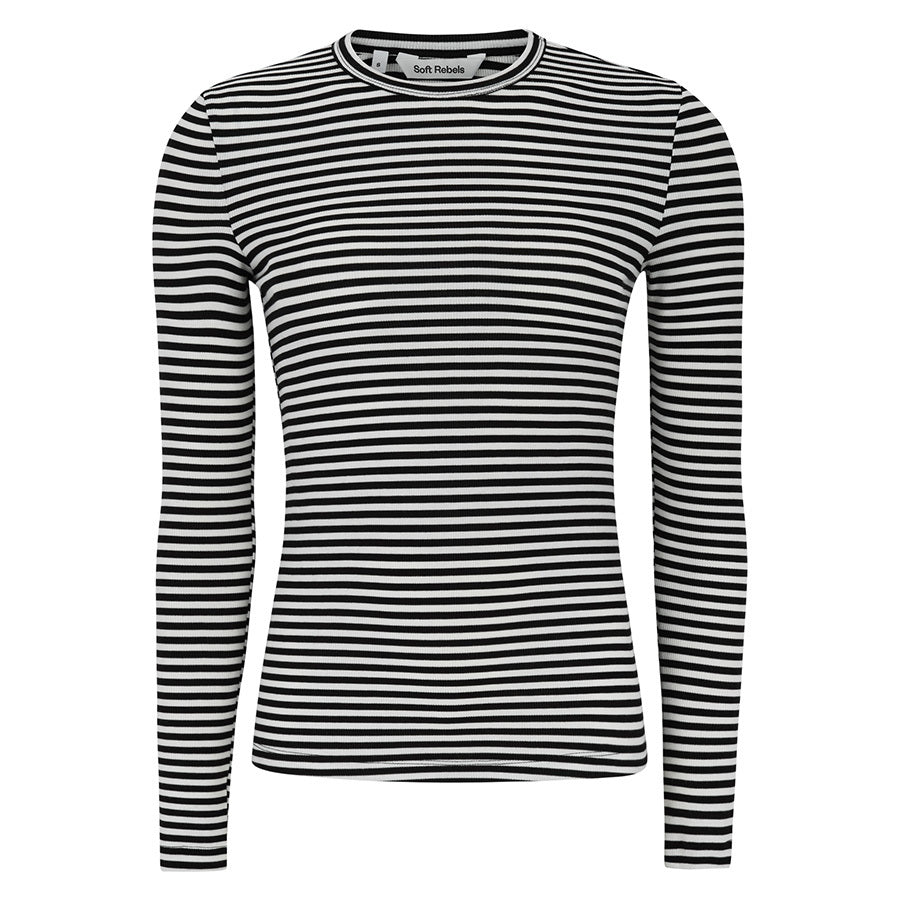 SOFT REBELS LONGSLEEVE FENJA STRIPE BLACK
