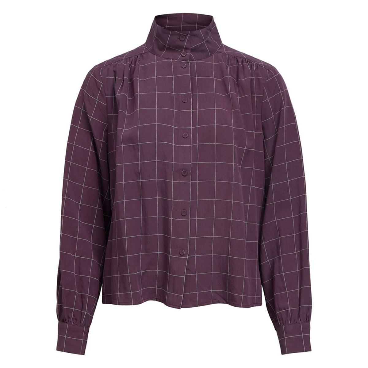 OBJECT BLOUSE LIVA PLUM PERFECT/CHECK