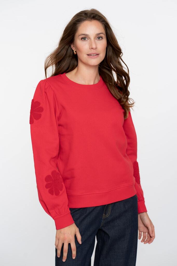 GEISHA SWEATER BIG FLOWER RED