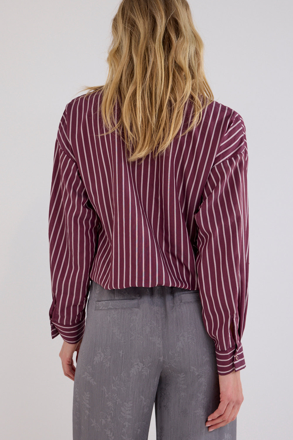 TRAMONTANA BLOUSE BOW POMEGRANATE