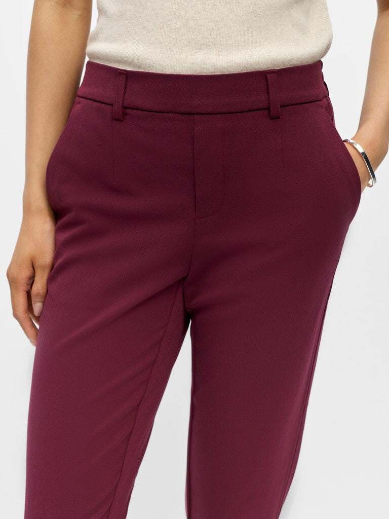 OBJECT BROEK LISA SLIM WINDSOR WINE