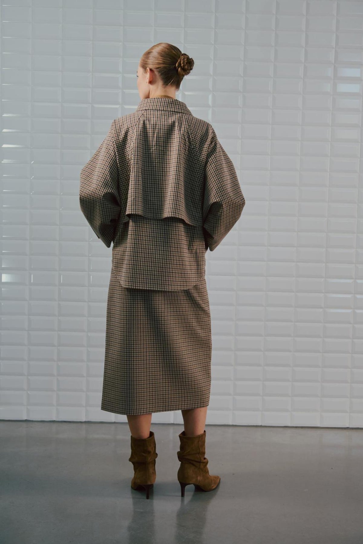 WITHBLACK JACKET JACKIE CAMEL CHECK