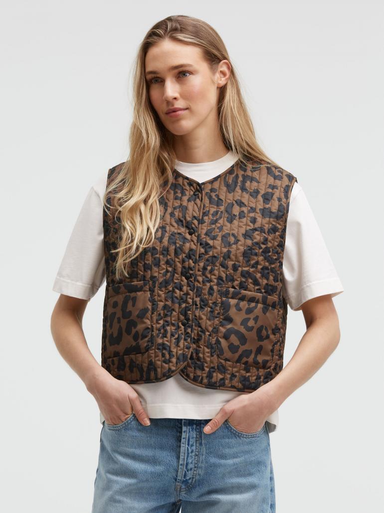 SENSES THE LABEL GILET MET PRINT LEO BROWN