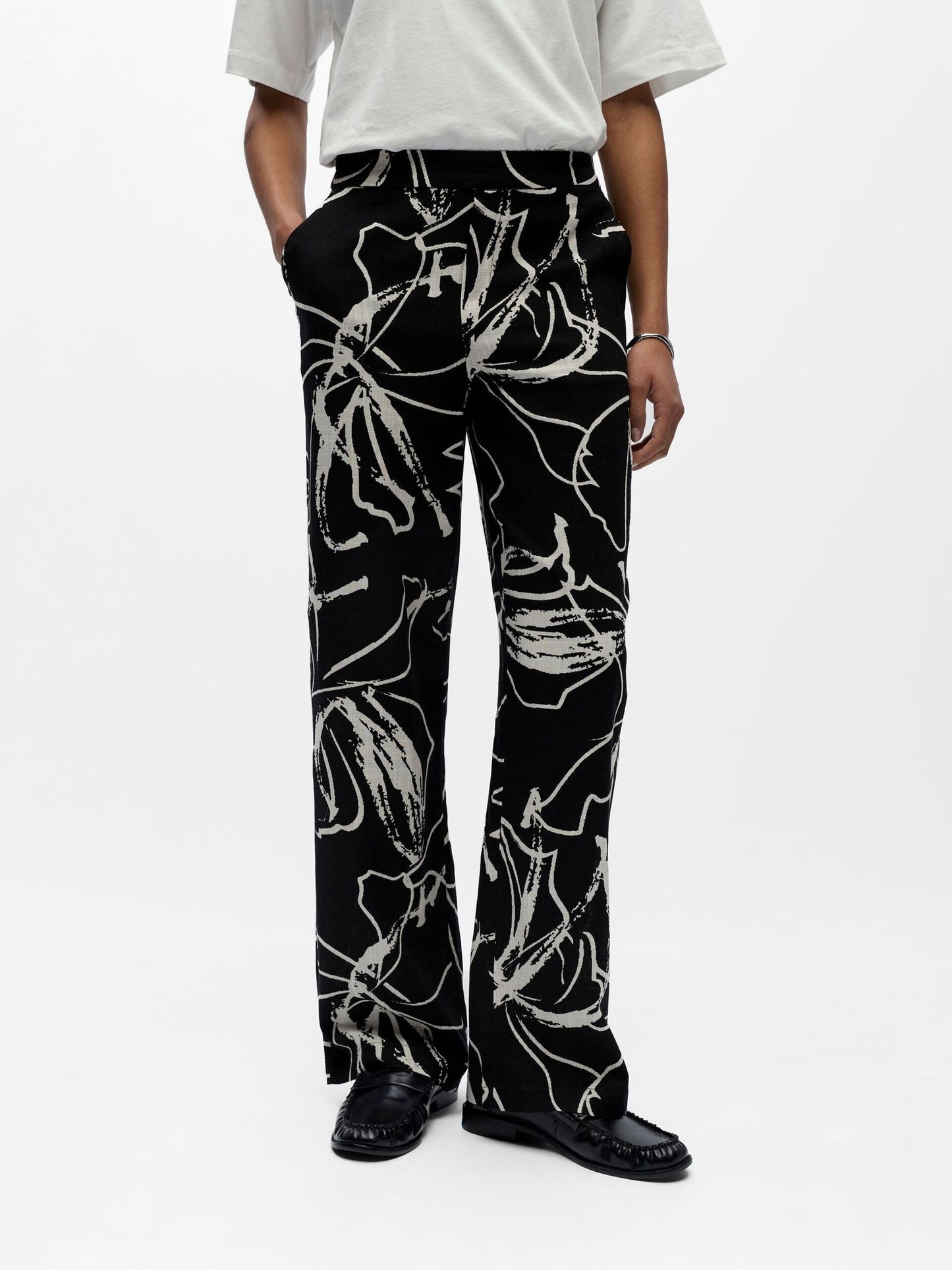OBJECT BROEK SANNE ALINE BLACK/SANDSHELL ABSTRACT
