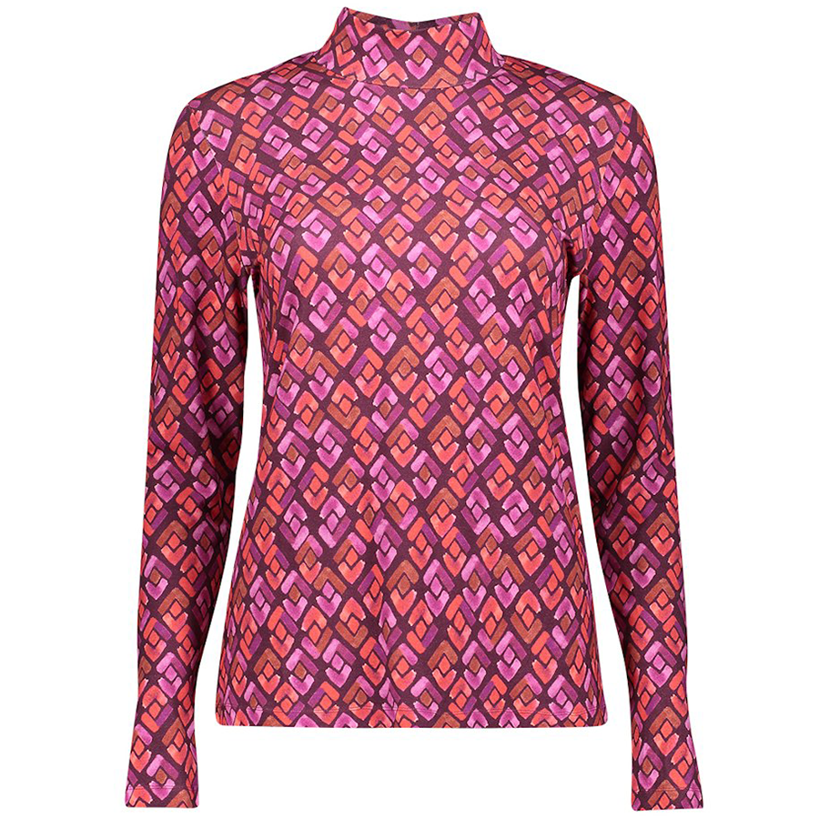 GEISHA TOP GRAFISCHE PRINT PURPLE/CORAL