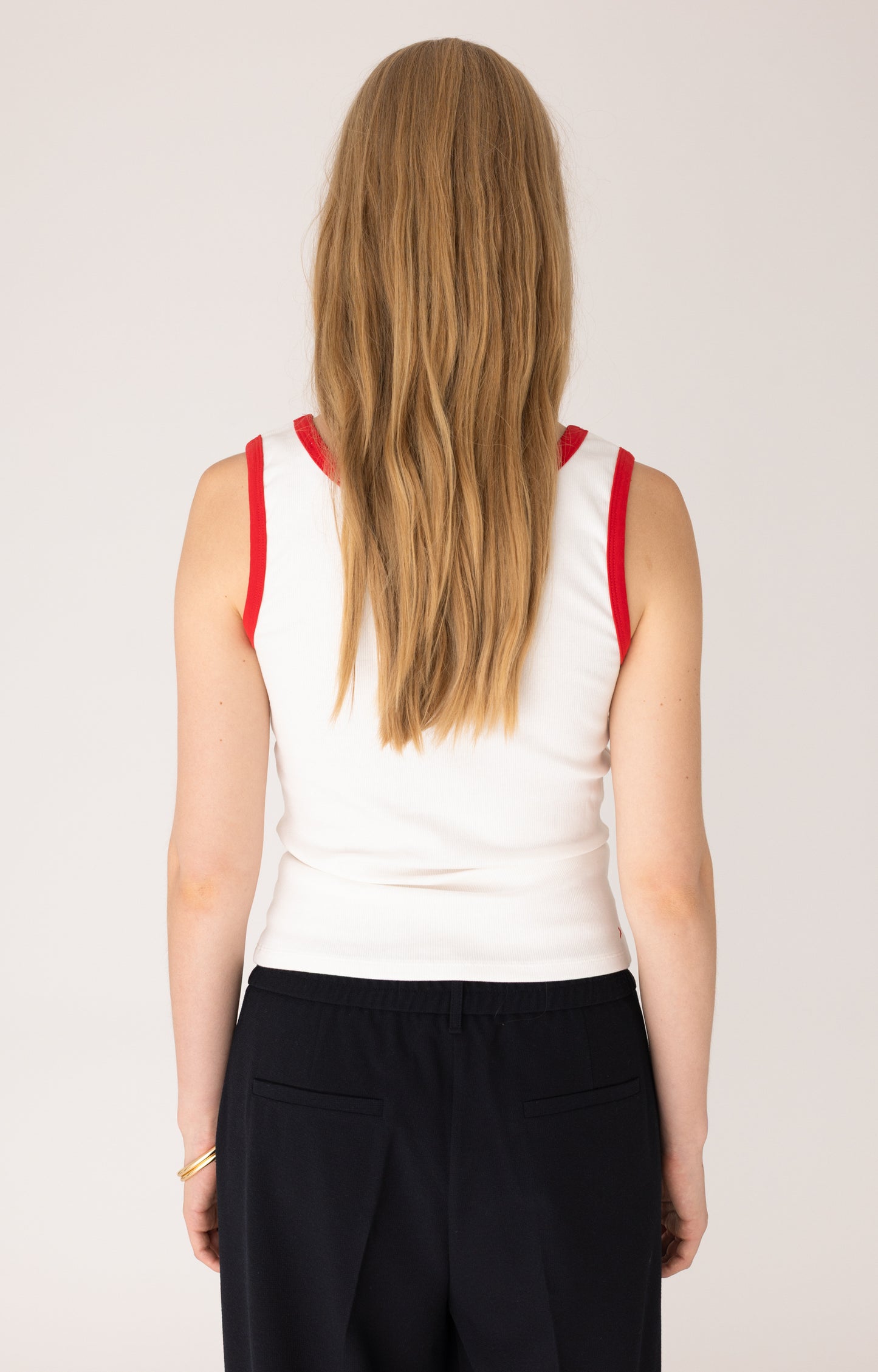 ANNA BLUE TANKTOP RIBBYV OFF-WHITE/RED