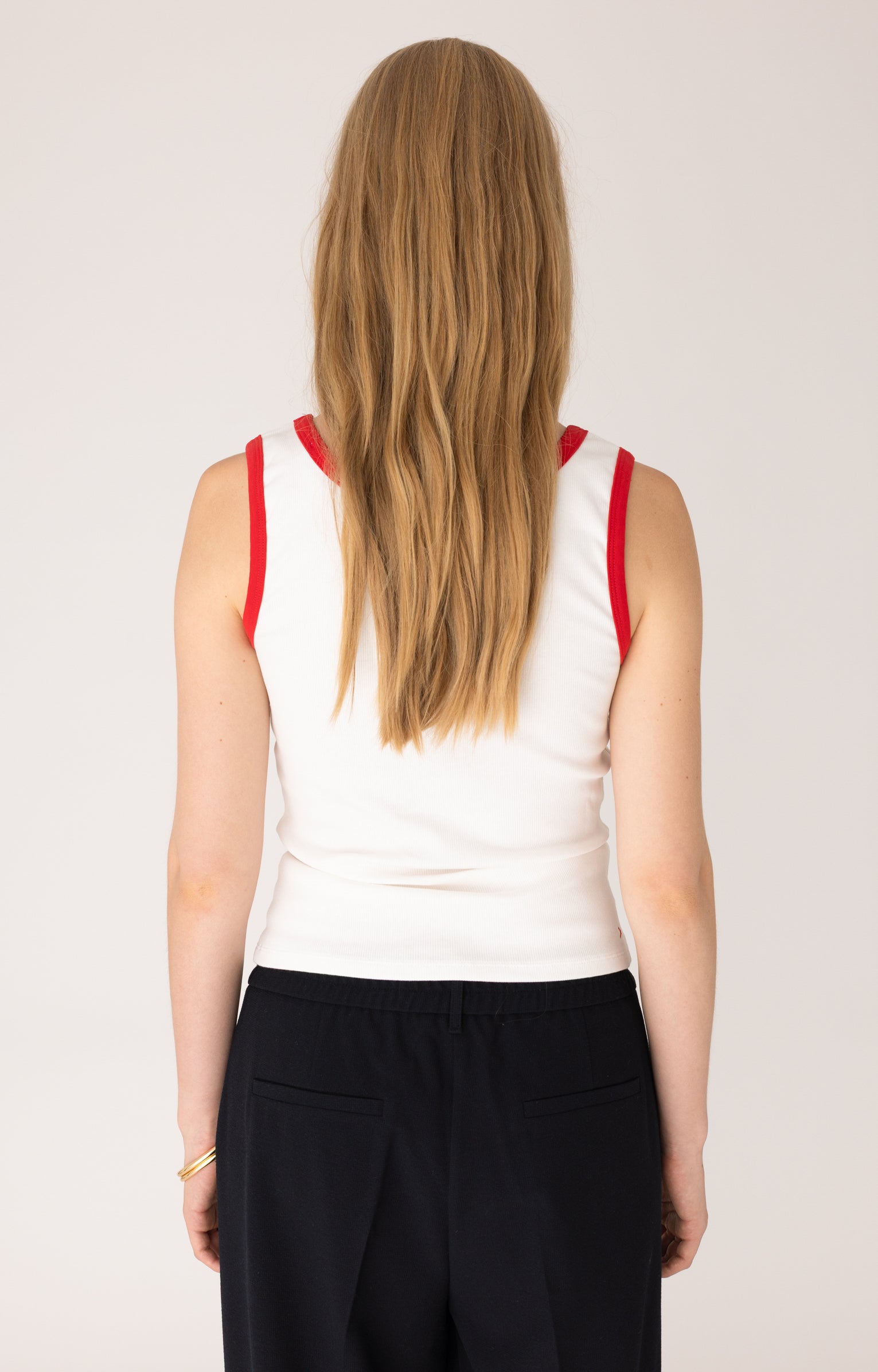 ANNA BLUE TANKTOP RIBBYV OFF-WHITE/RED
