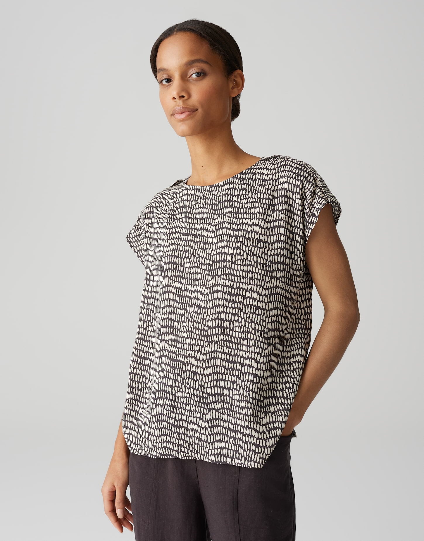 OPUS TOP FERENA SPLASH MIDNIGHT BROWN