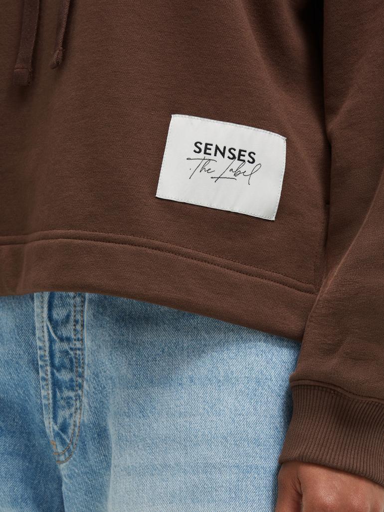 SENSES THE LABEL HOODIE  BACK PRINT BROWNIE